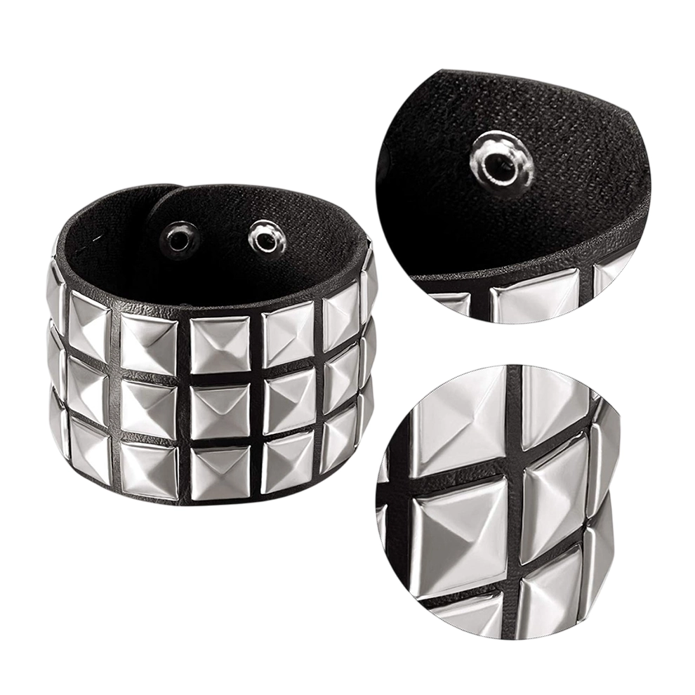 The Rebel Wide Pyramid Stud Wristband