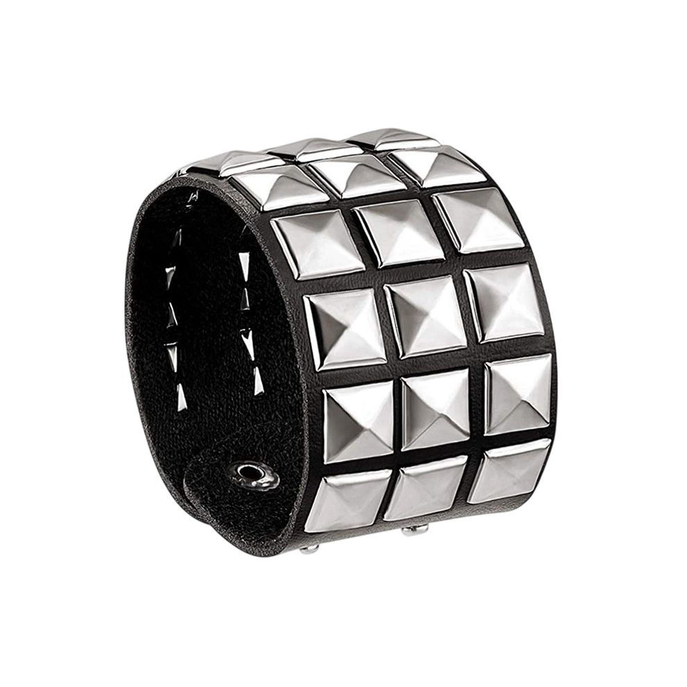 The Rebel Wide Pyramid Stud Wristband