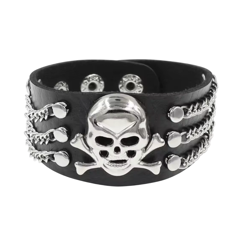 Death Harbor Skull Chain Cuff