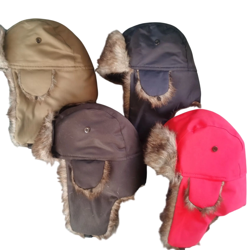Faux Fur Lined Trapper Aviator Hat
