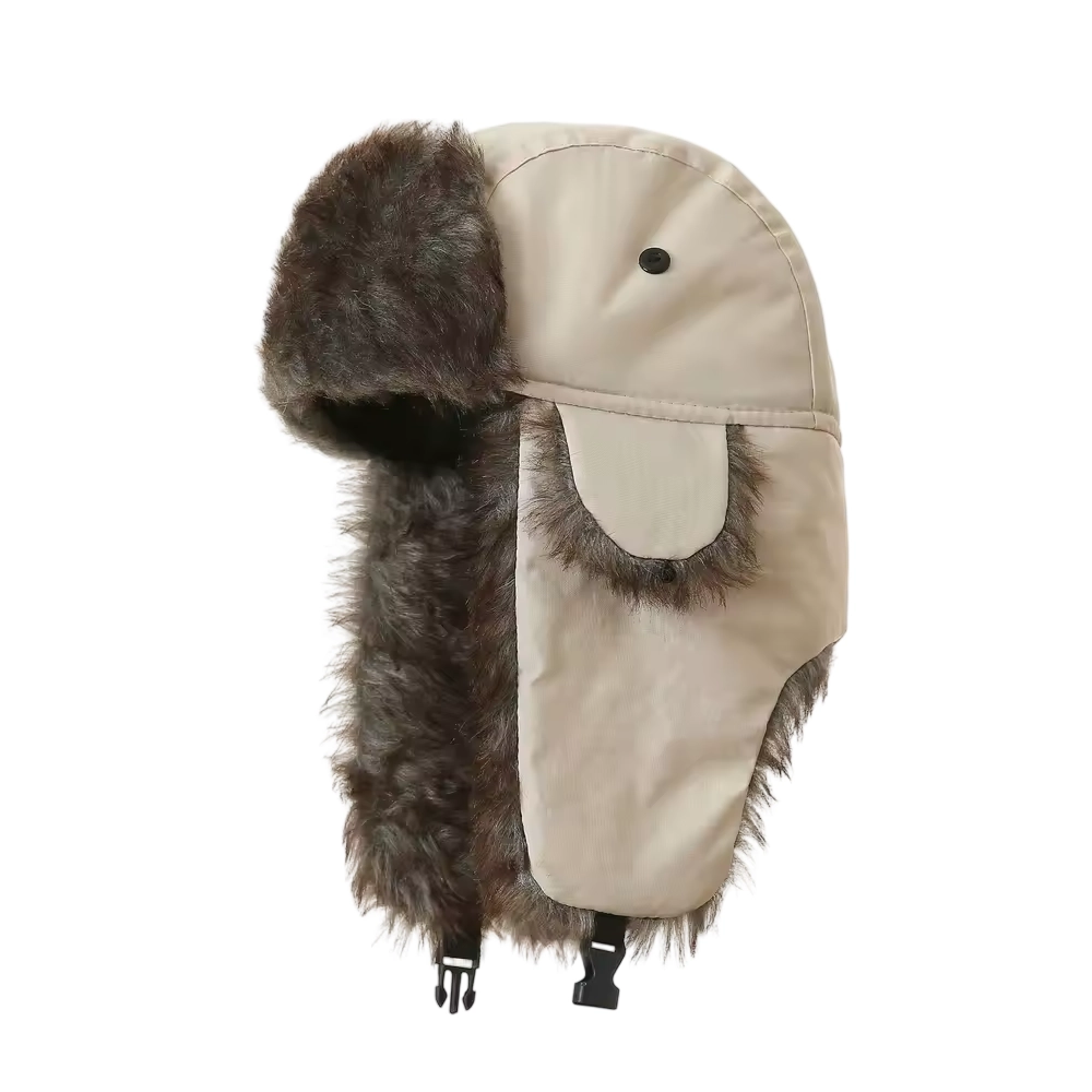 Faux Fur Lined Trapper Aviator Hat