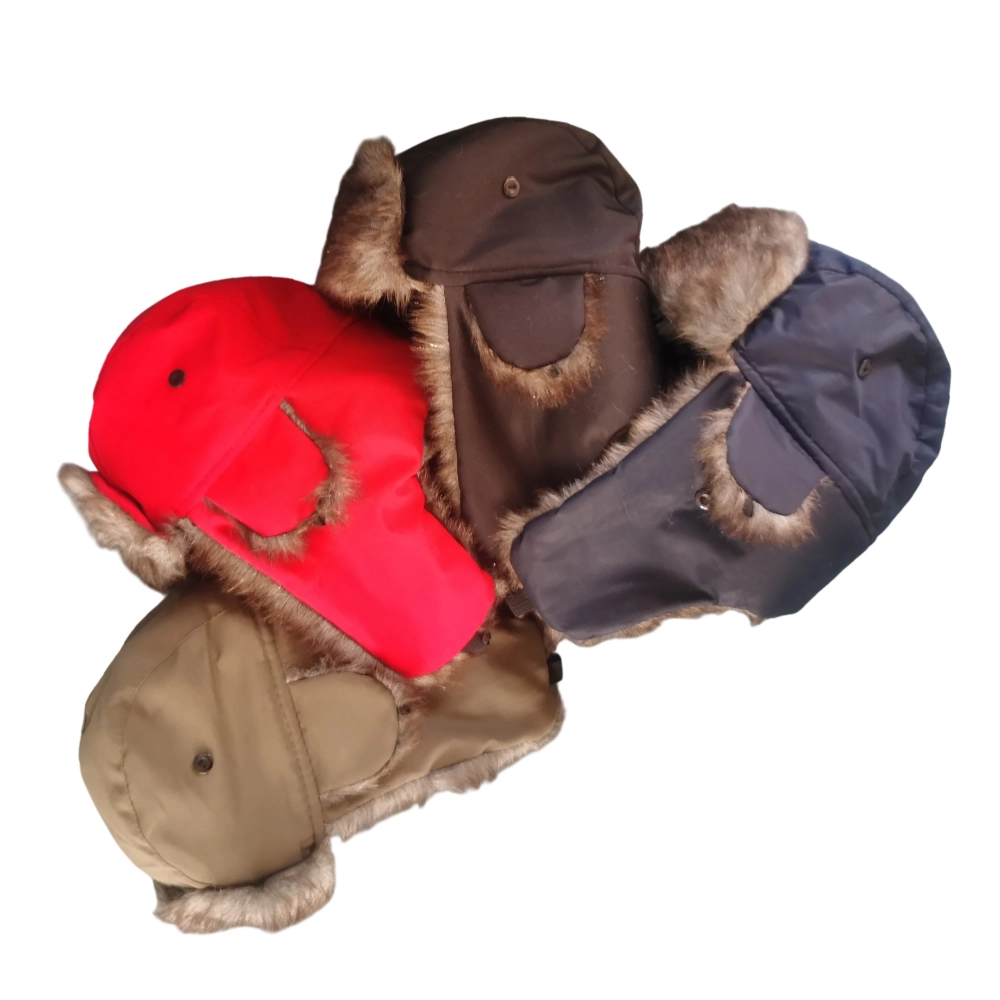 Faux Fur Lined Trapper Aviator Hat