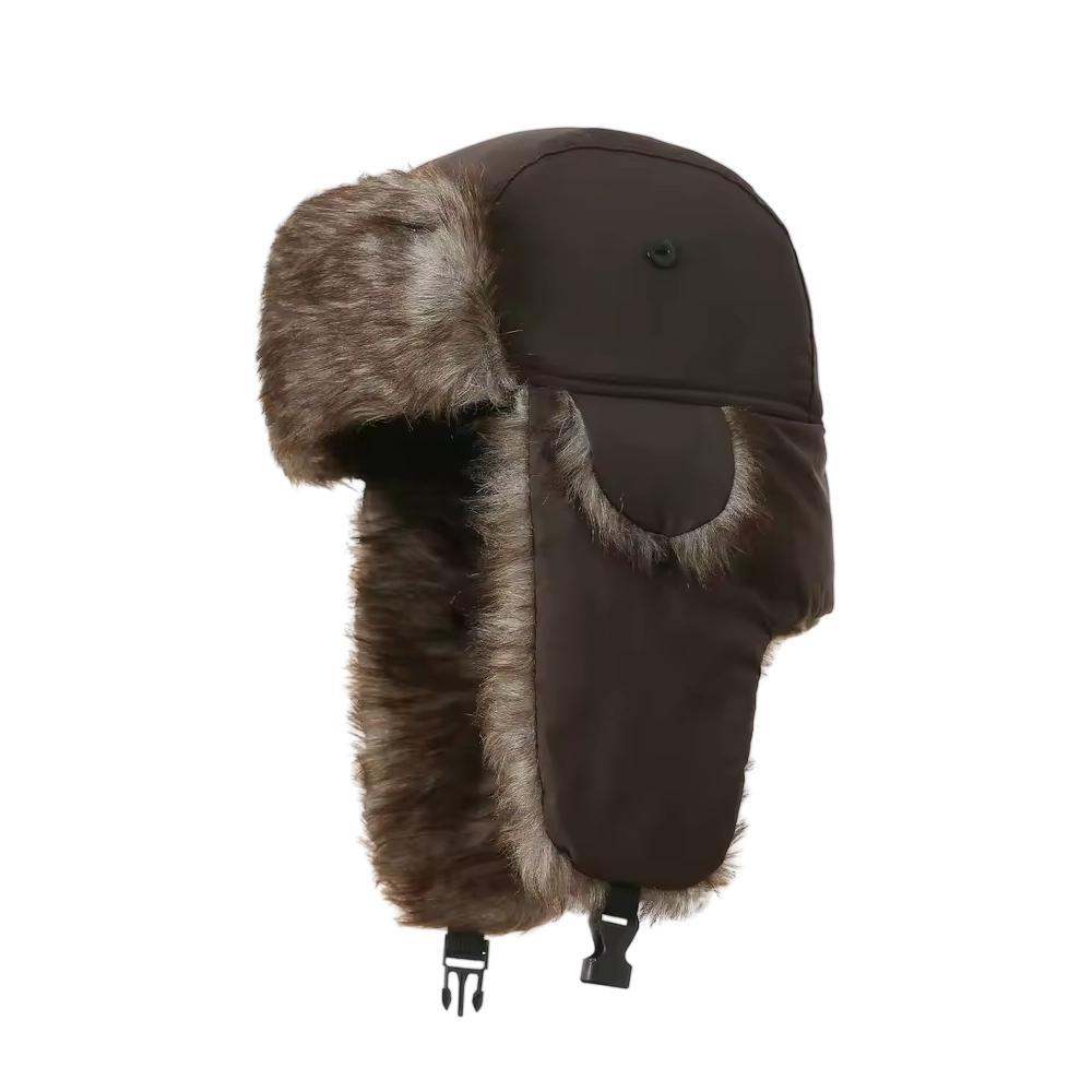 Faux Fur Lined Trapper Aviator Hat