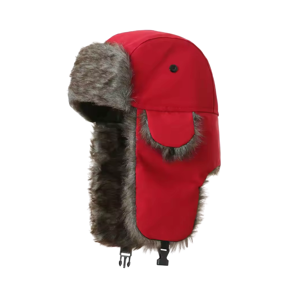 Faux Fur Lined Trapper Aviator Hat