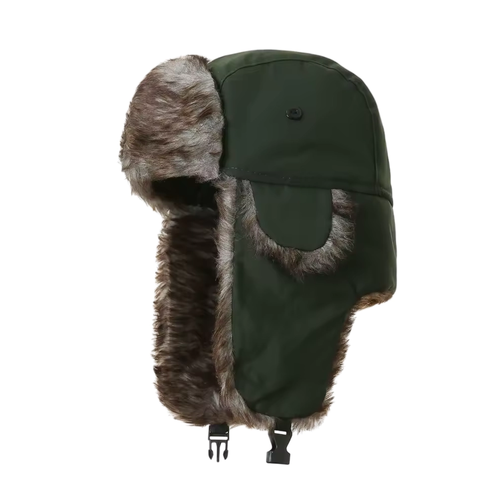 Faux Fur Lined Trapper Aviator Hat