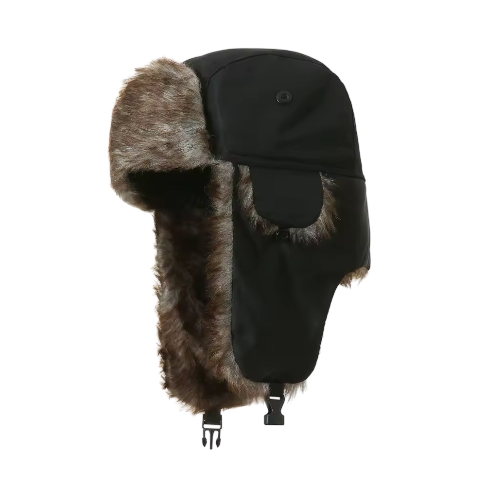 Faux Fur Lined Trapper Aviator Hat