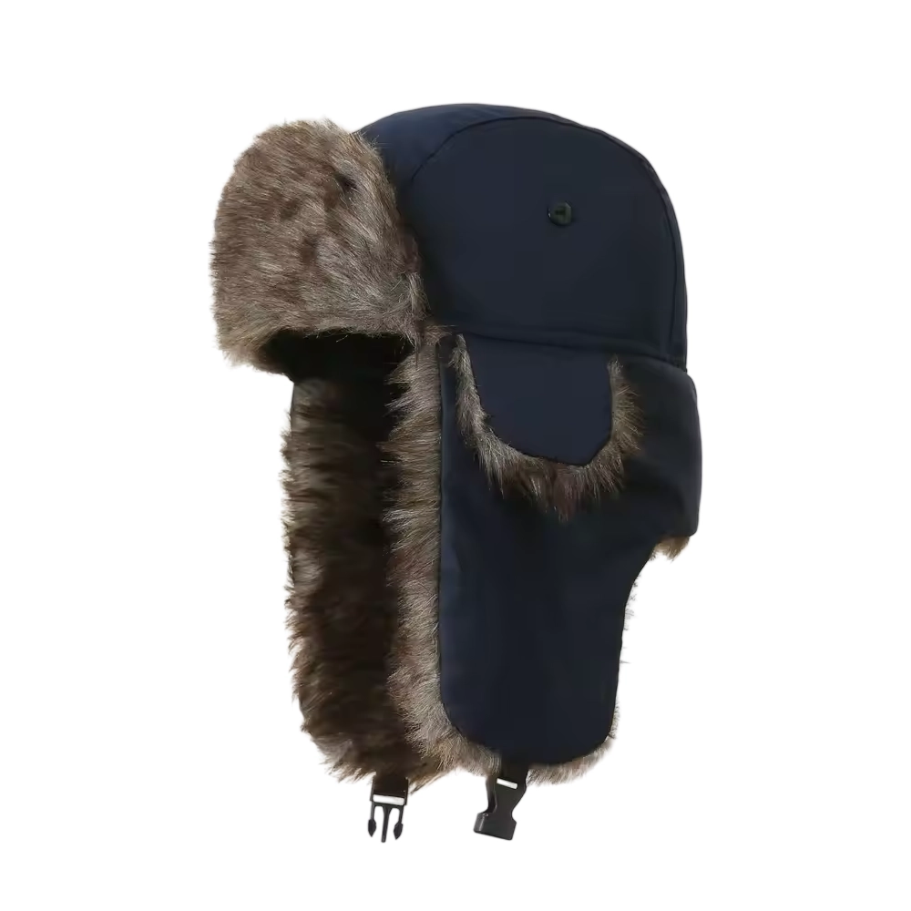 Faux Fur Lined Trapper Aviator Hat