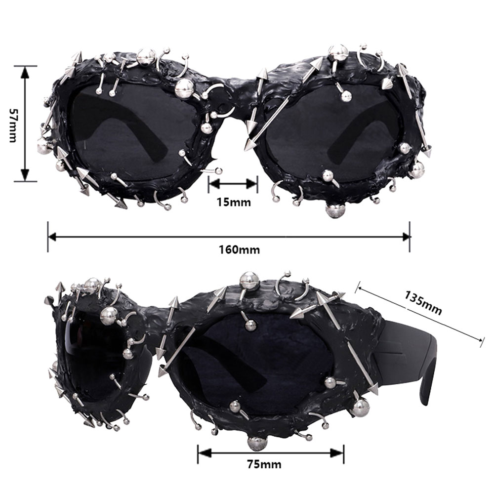 Avant-Garde Pierced & Spiked Cybercore Sunglasses