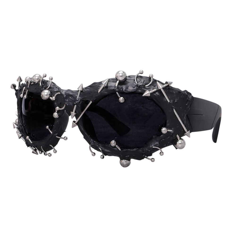 Avant-Garde Pierced & Spiked Cybercore Sunglasses