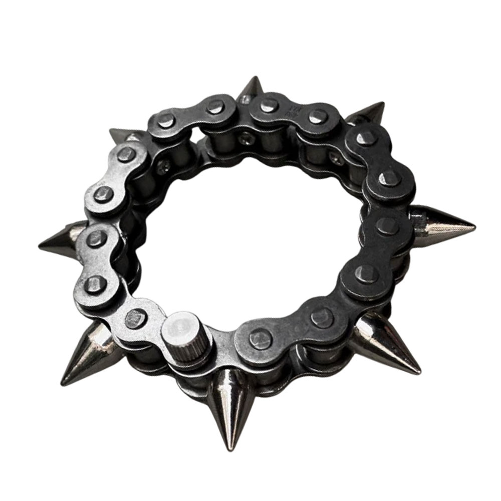 Industrial Motorcycle Chain Spiked Bracelet