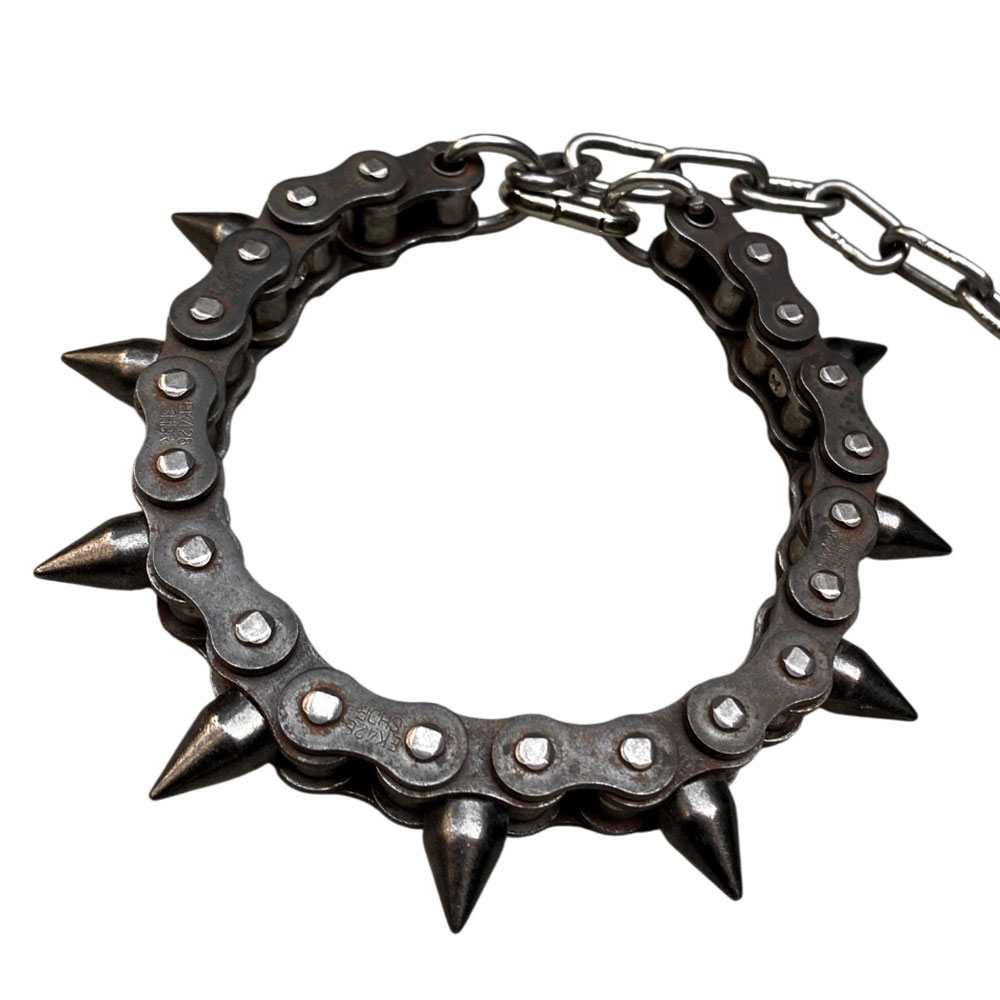 Industrial Motorcycle Chain Spiked Bracelet