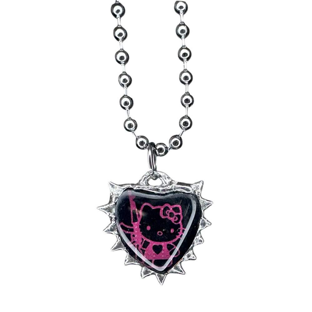 Hello Kitty "Protect!" Spiky Heart Custom Necklace
