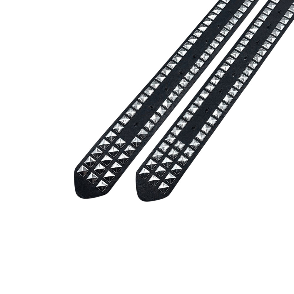 DC Rhinestone Monogram Pyramid Studded Belt