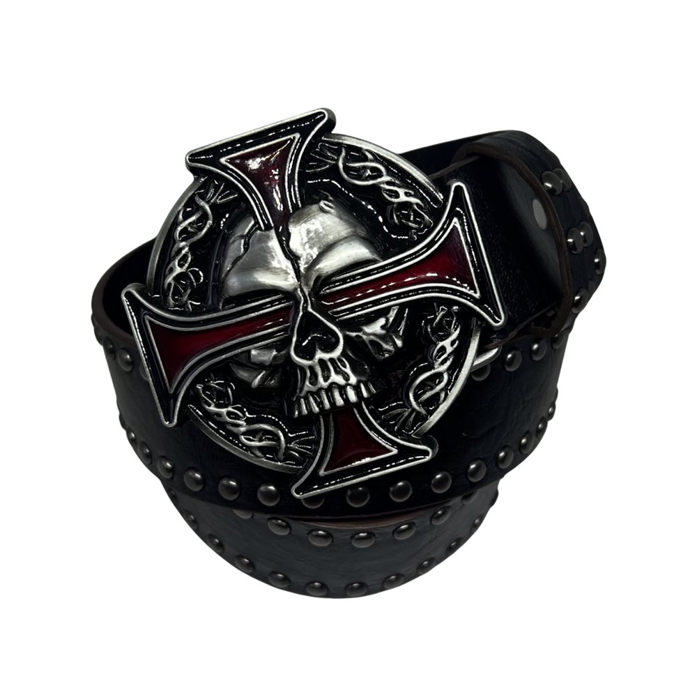 Gothic Iron Cross Skull Belt