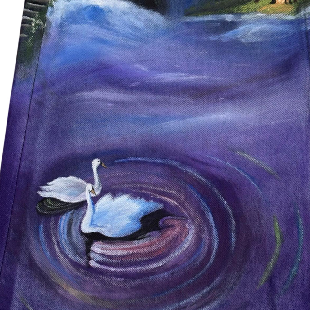 Dreamcore Fantasy Hand-Painted Custom Baggy Jeans