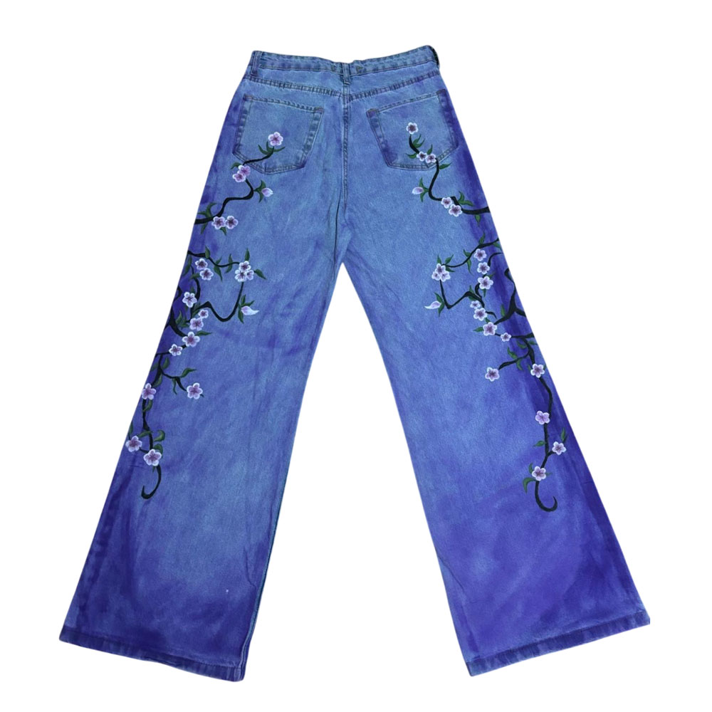 Dreamcore Fantasy Hand-Painted Custom Baggy Jeans