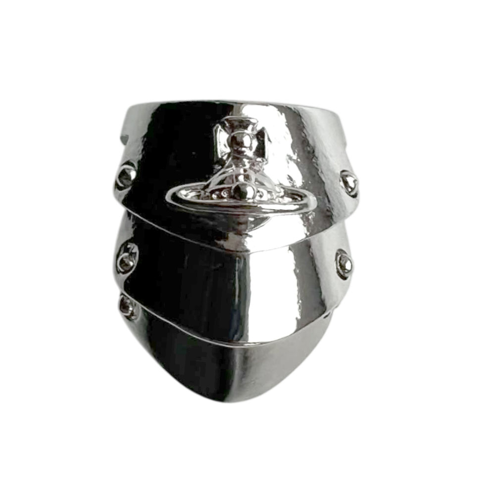 Silver Orb Articulated Armor Vivienne Ring - 2