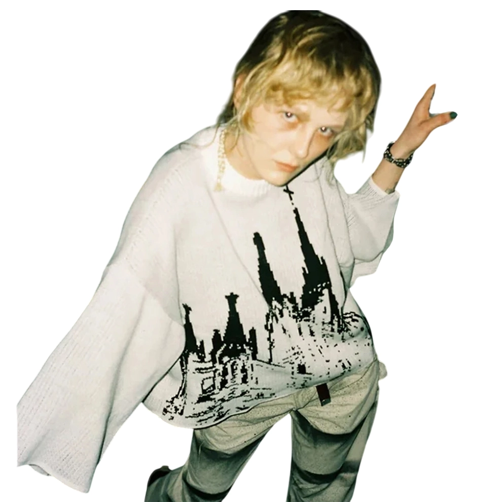 Oversized Light Grey Cathedral Knit