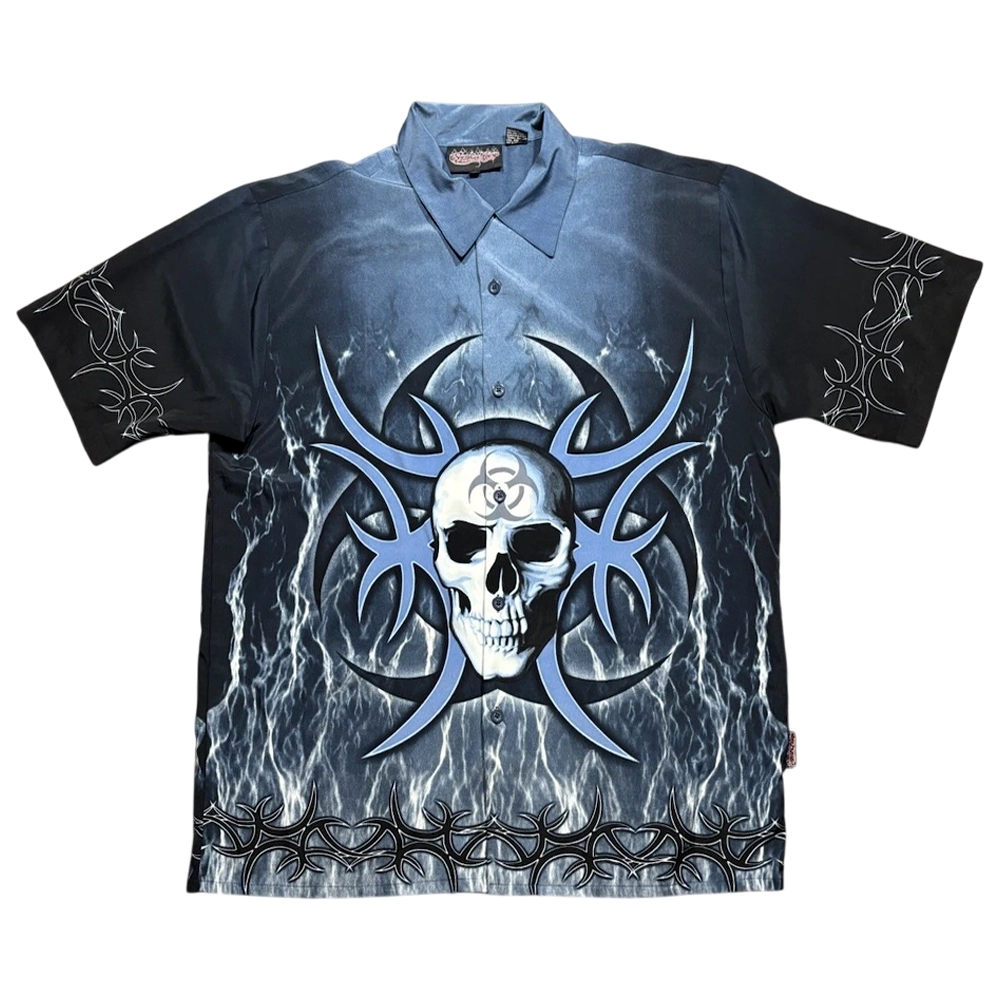 Vintage Sapphire Lounge Mens XL Shirt Skulls 90s 00s Y2K Hip Hop Streetwear