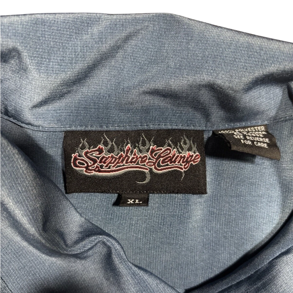 Vintage Sapphire Lounge Mens XL Shirt Skulls 90s 00s Y2K Hip Hop Streetwear