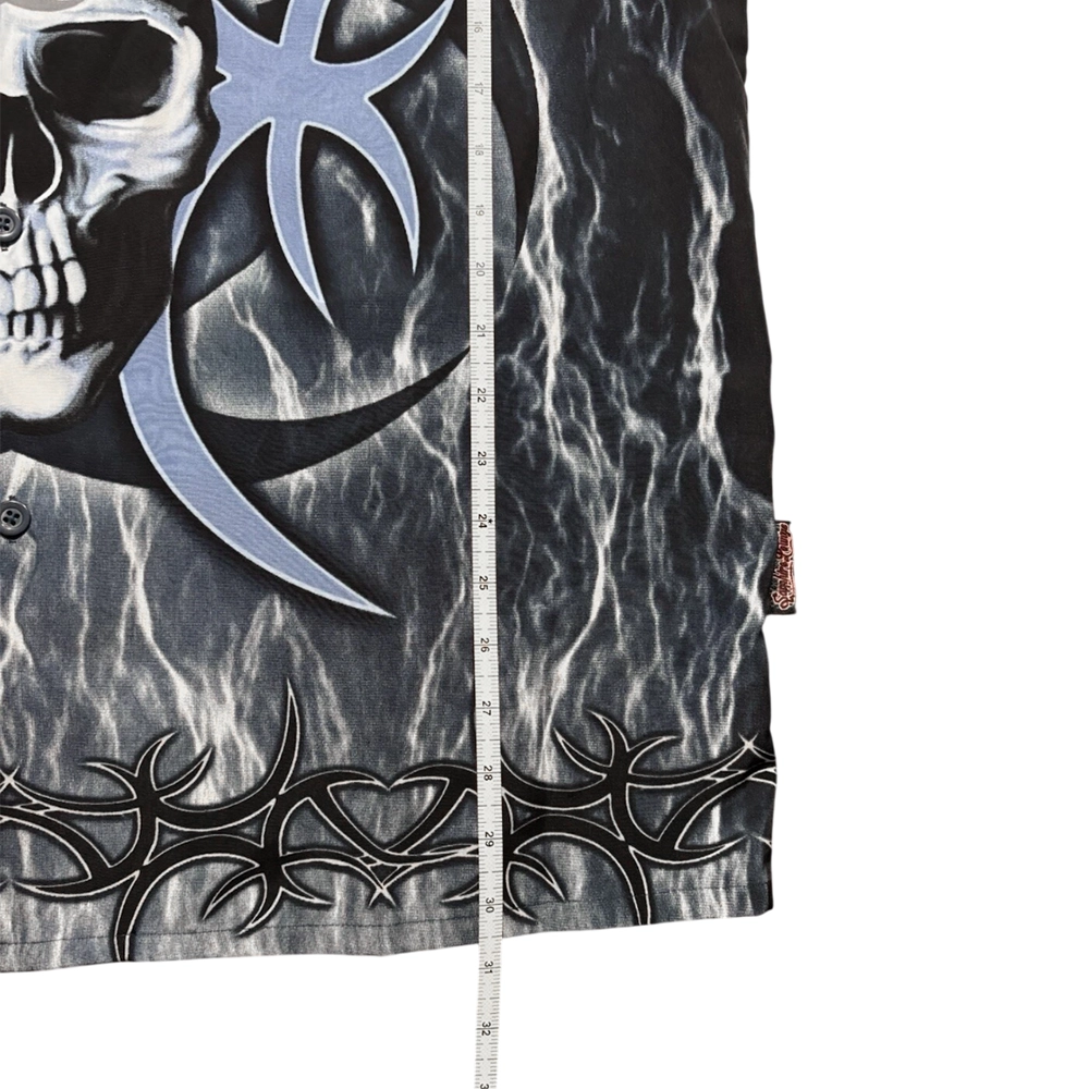 Vintage Sapphire Lounge Mens XL Shirt Skulls 90s 00s Y2K Hip Hop Streetwear